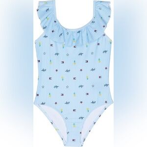 Tommy Hilfiger Kids Large Light Blue Patterned One Piece